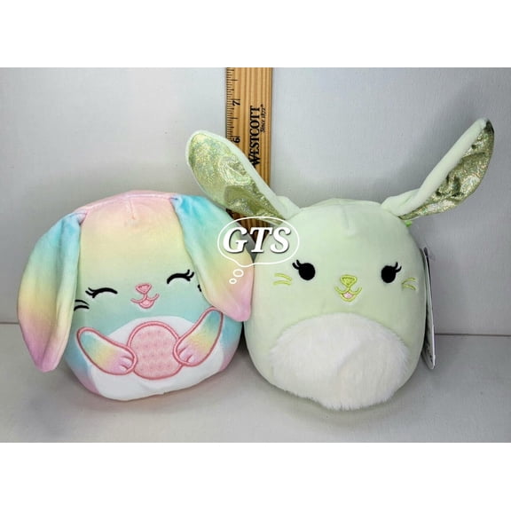 Squishmallow 5" Hara and Wu Rabbits 2 PC Easter Bunny Mint Ombre' Plush