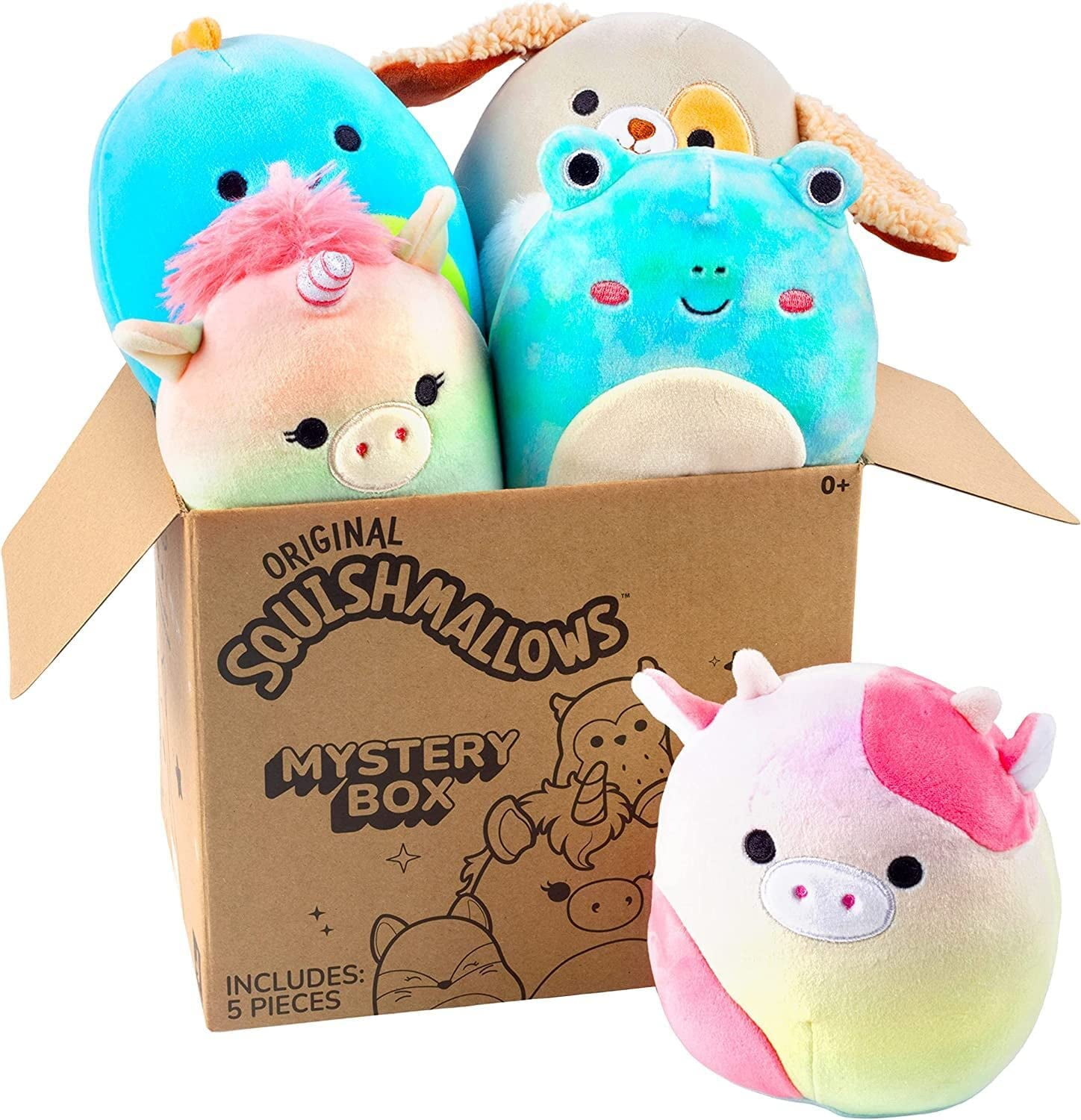 Squishmallow 5" Plush Mystery Box, 5-Pack - Assorted Set of Various Styles - Official Kellytoy - Cute and Soft Squishy Stuffed Animal Toy - image 1 of 5