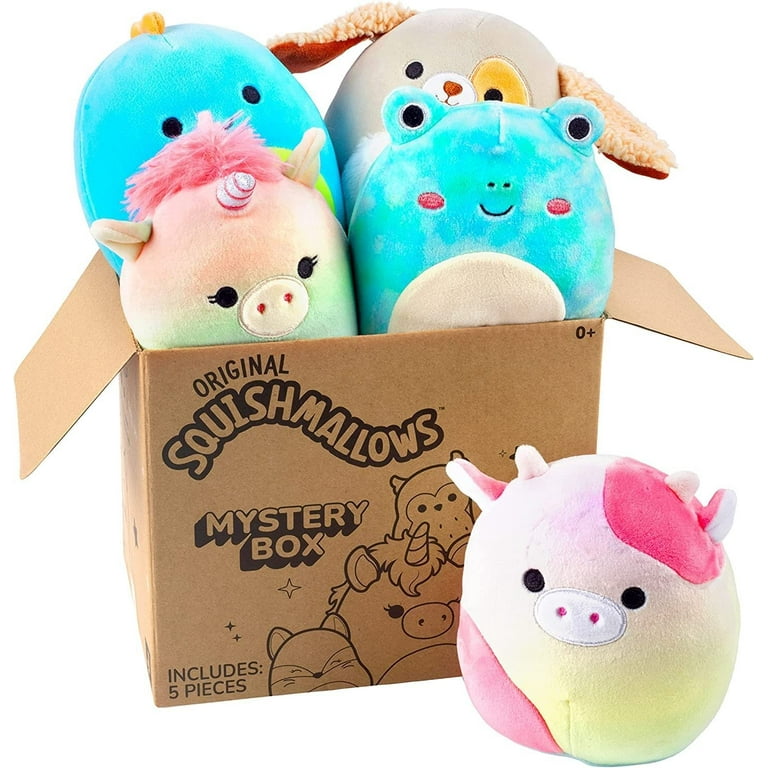 Squishmallow 5 Plush Mystery Box, 5-Pack - Assorted Set of Various Styles  - Official Kellytoy - Cute and Soft Squishy Stuffed Animal Toy