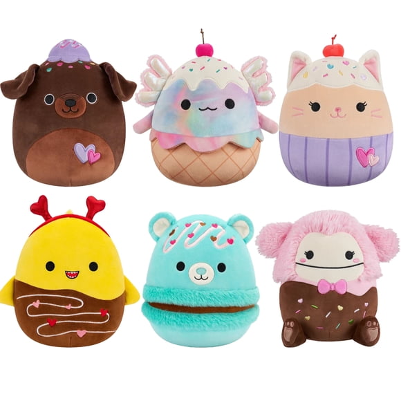 Squishmallow 5" Valentine's Set of 6 Brina the Pink Bigfoot Stuffed Animals