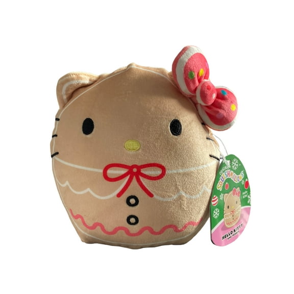 Squishmallow 6.5 Christmas Hello Kitty Gingerbread Ultra Soft Plush
