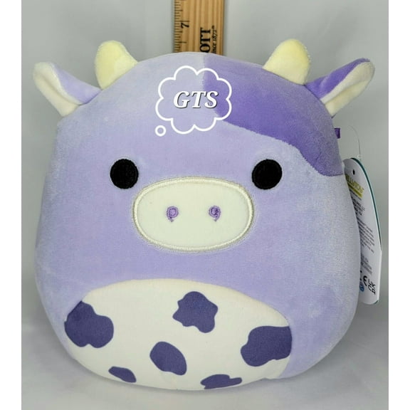 Squishmallow 7" Bubba Cow Soft Purple RARE SIZE Bovine Farm Plush