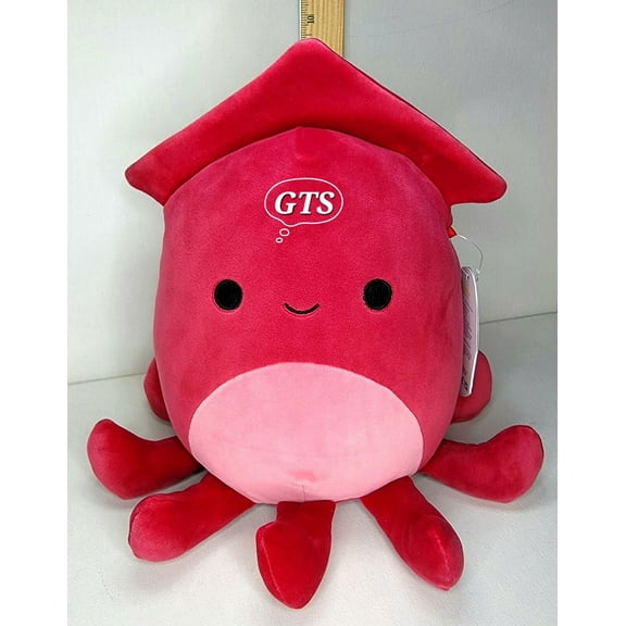 Squishmallow 8" Altman Squid Soft Deep Red Sea Life Plush
