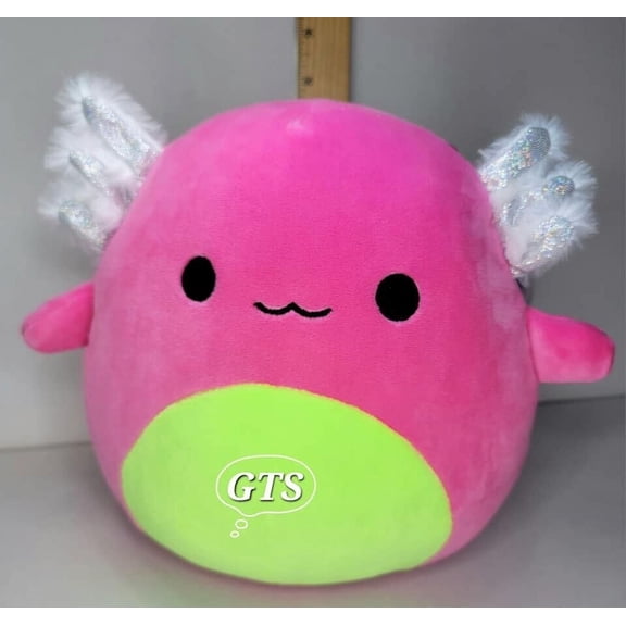 Squishmallow 8" Archie Axolotl Soft Pink Blacklight Walking Fish Plush