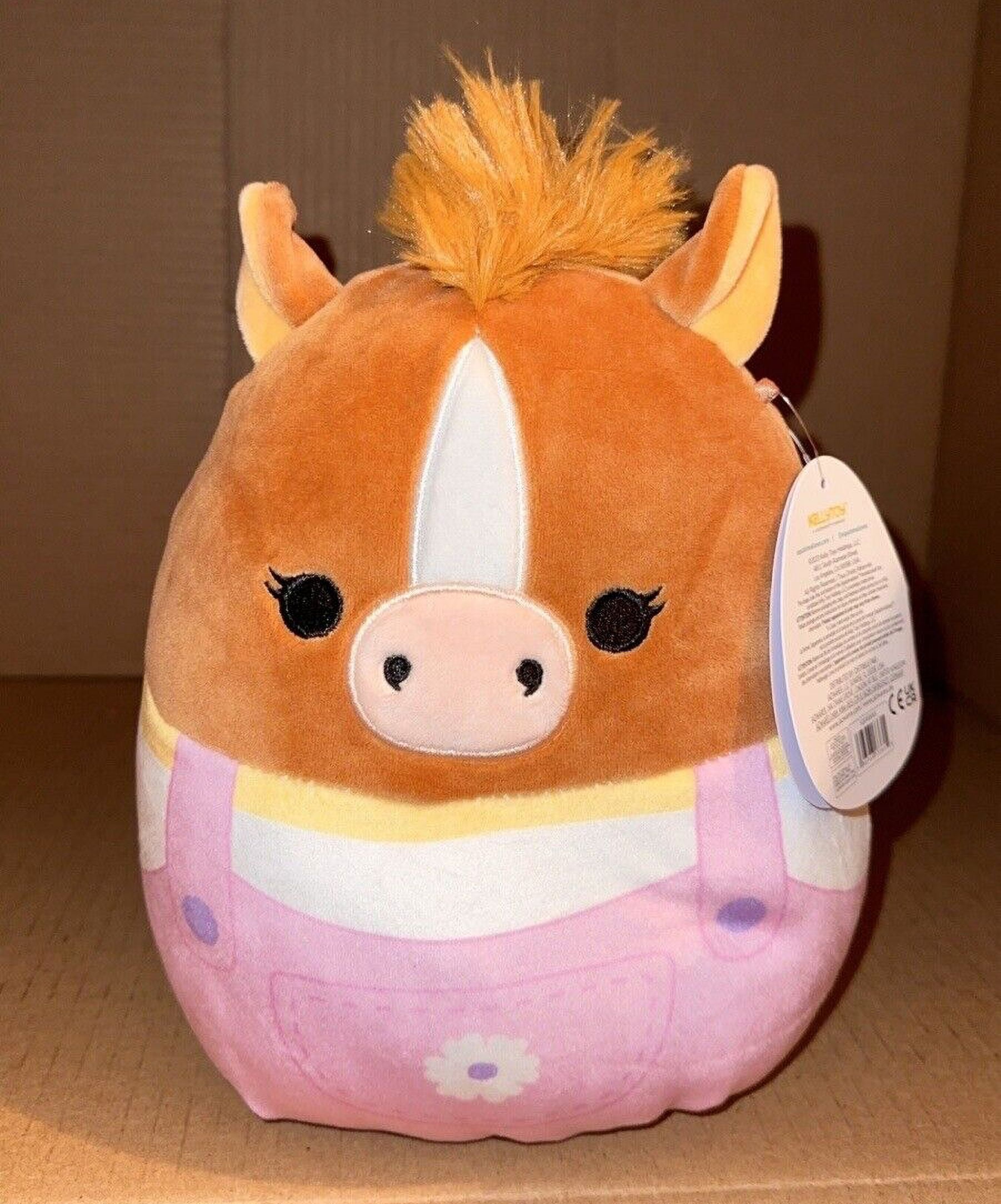 Squishmallow 8" Cosme Horse Pink Garden Overalls EASTER