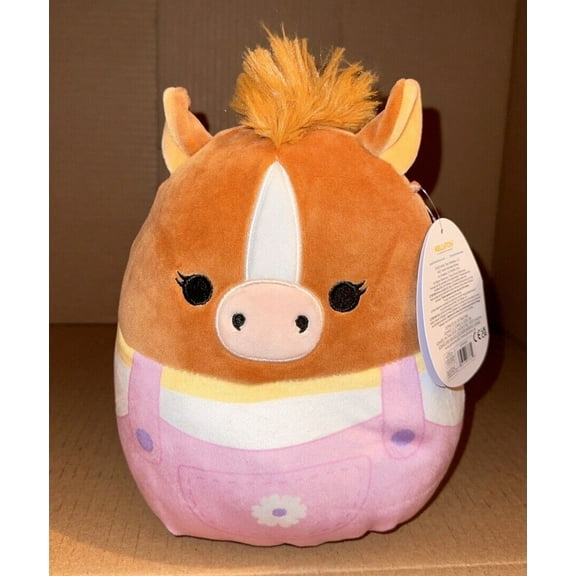 Squishmallow 8" Cosme Horse Pink Garden Overalls EASTER