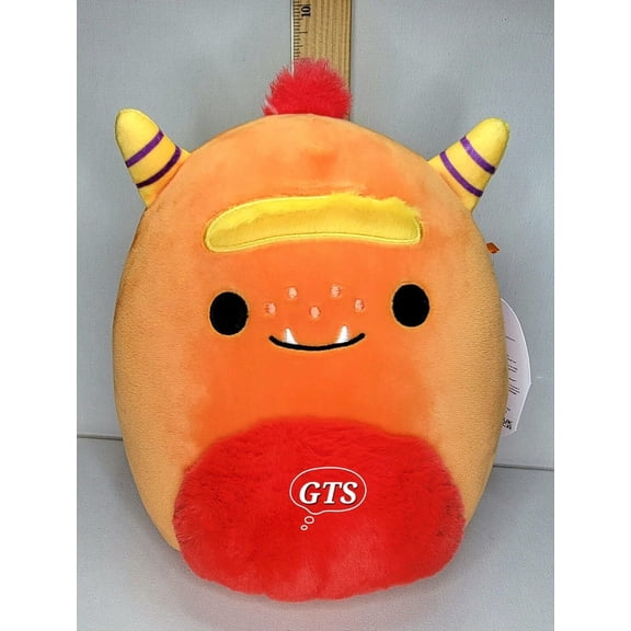 Squishmallow 8" Ernest Monster 2023 Red Orange Fuzzy Belly Halloween Plush