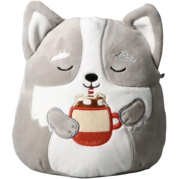 Squishmallow Casmir 5 Inch Husky Puppy Dog Latte Hot Cocoa Mug
