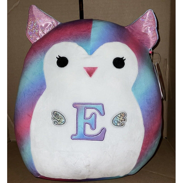 Squishmallow Dorthea THE TIE DYE Owl VALENTINES DAY WITH LETTER E