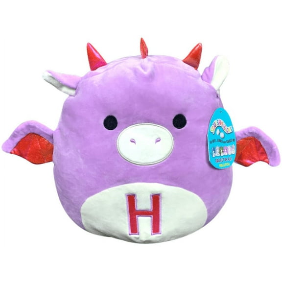 Squishmallow Dragon Initial Letter H 12 inch Plush Toy Purple Dragon