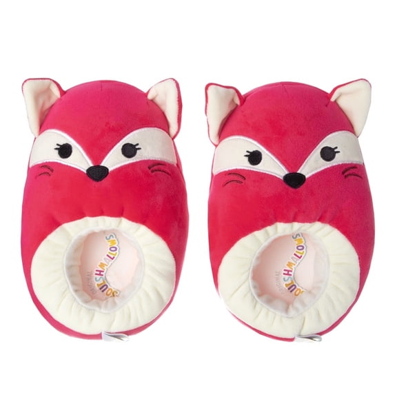 Squishmallow Fifi The Fox Dual Sizes Girls Slippers. (Little Kids), Hot Pink Cream, 13-1