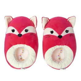 Squishmallow Fifi the Fox Dual Sizes Girls Slippers. Little Kids Hot Pink Cream 2 3