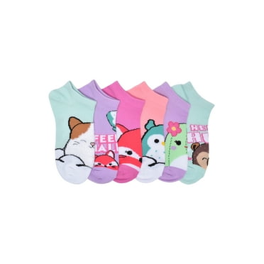 Squishmallow Girls No Show Socks, 6 Pack, Size S-L