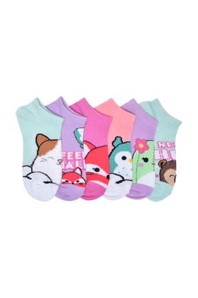 Squishmallow Girls No Show Socks, 6 Pack, Size S-L