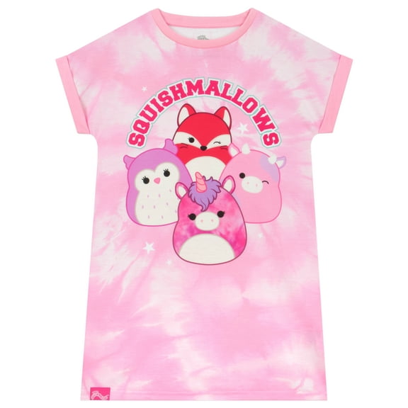 Squishmallow Girls Tie-Dye Nightdress Pink Sizes 6-14