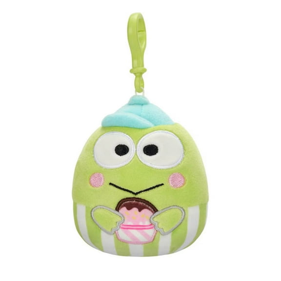 Squishmallows 3.5" Clip-On Hello Kitty Keroppi Holding Cupcake