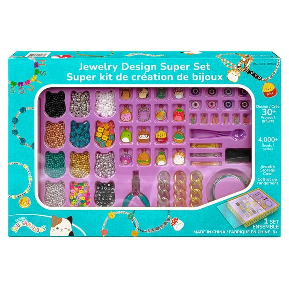 Squishmallow Jewelry Design Super Set with Jewelry Storage Case
