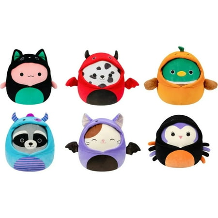Squishmallow Kellytoy 5" Halloween Animal Costumes Set of 6 Costume Squishy Plush