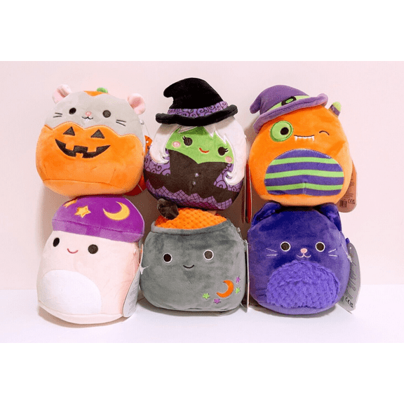 Squishmallow Kellytoy 5" Halloween Set of 6 (Carina the Mushroom Squad Set)  Squishy Plush