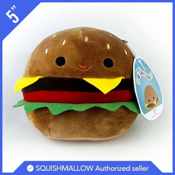 Squishmallow Kellytoy Food Carl The Cheeseburger 5"