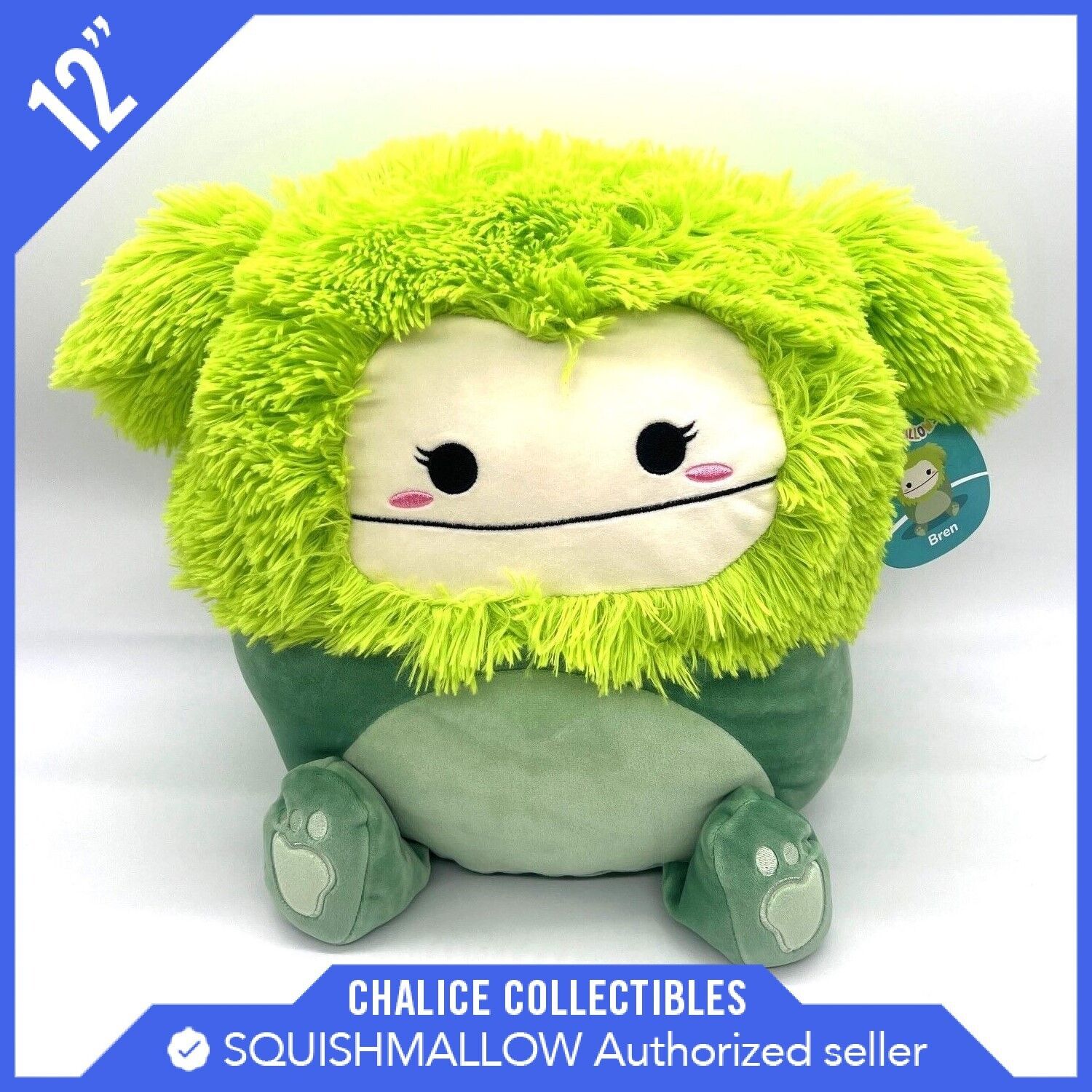 Squishmallows SQCR07266 Benny de Bigfoot 30 cm, officieel Jazwares pluche, superzacht knuffeldier