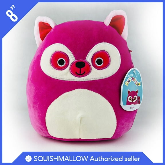 Squishmallow Kellytoy Plush Lucia the Lemur Hot Pink 8" 2021