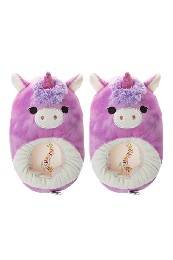 Squishmallow Lola The Unicorn Dual Sizes Girls Slippers. (Little Kids), Tie Dye Purple, 2-3