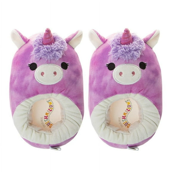 Squishmallow Lola The Unicorn Dual Sizes Women'S Slippers., Tie Dye Purple, 5, 6