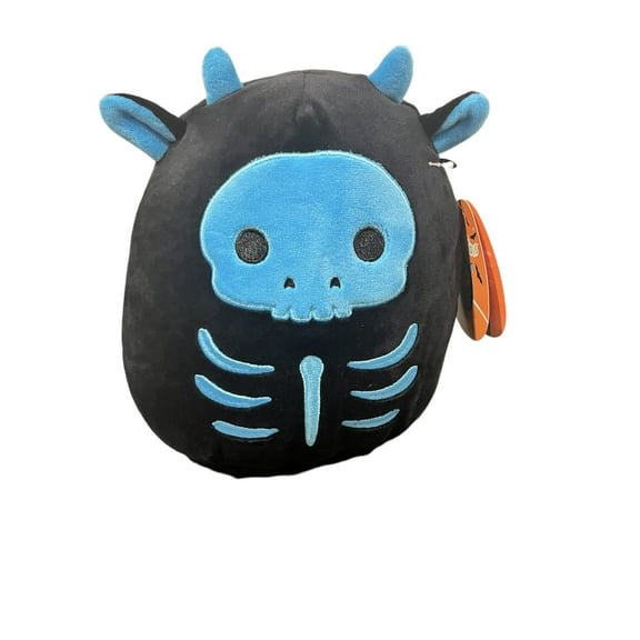 Squishmallow Official Kellytoy Halloween Squishy Soft Plush Toy Animals Teagan Skeleton Cow, 8 Inch