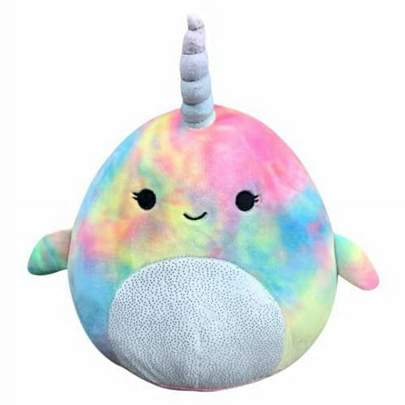 Squishmallow Official Kellytoy Navina 5 Inch Narwhal Tie Dye Squishy Plush Toy Animal