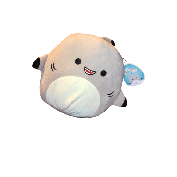 Squishmallow Official Kellytoys 12 inch Gordon the Gray Happy Big Smile Shark Sea Life Plush Toy