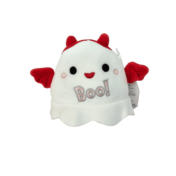 Squishmallow Official Kellytoys 5 Inch Melfy the White and Red Ghost with Horns Ultimate Soft Plush Stuffed Toy