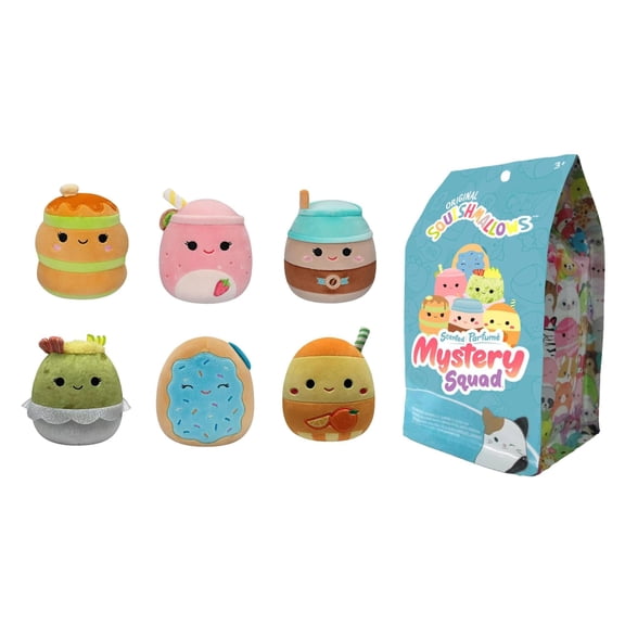 Squishmallow Official Kellytoys 8 Inch Scented Mystery Bag Food Squad Pancake Poptart Coffee Orange Juice Burrito Pink Lemonaid