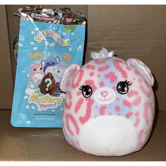 Squishmallow Scented Squad Bag SERIES 2 5 Plush PINK CHEETAH OPENED BAG