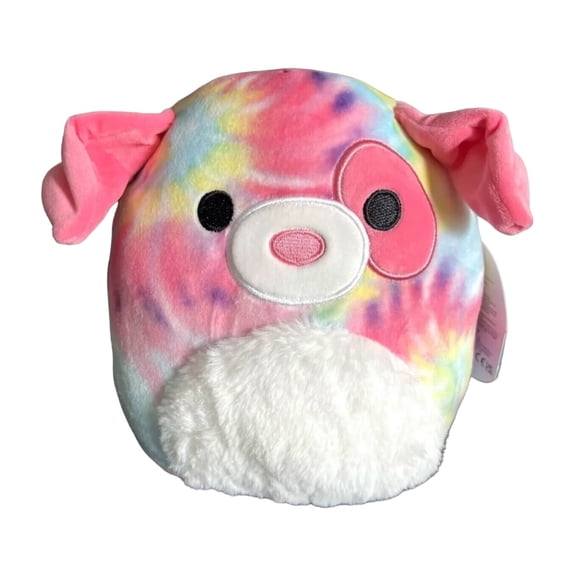 Squishmallow Shena the Dog 8 Inch Tie Dye Pink Yellow Green Spring Easter