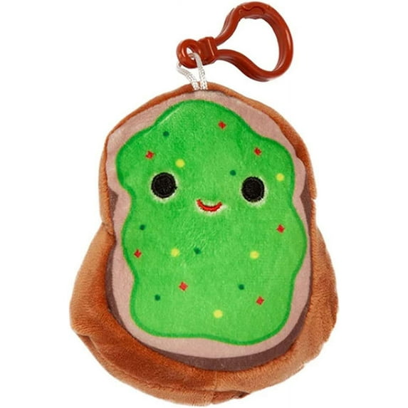Squishmallow Sinclair The Avocado Toast, 3.5 Inch Clip Food Squad Plush Toys Soft Plush Animal