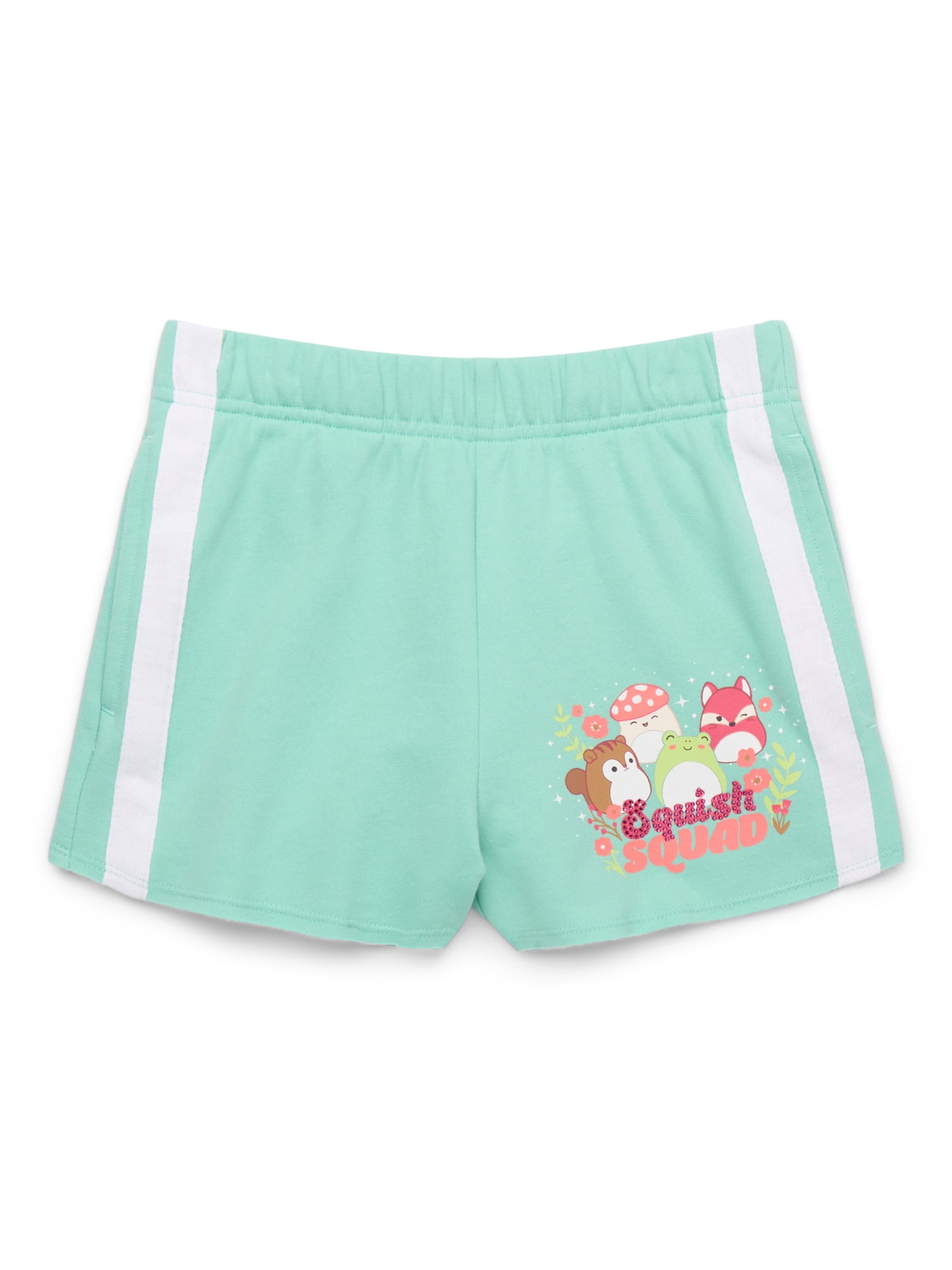 Squishmallow Squad Girls Graphic Fleece Shorts, Sizes 4-16