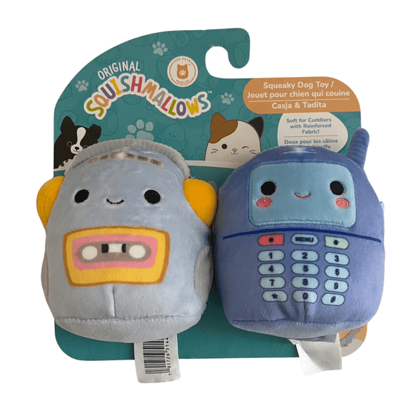 Squishmallow Squeaky Dog Plush Toy CRASJA & TADITA