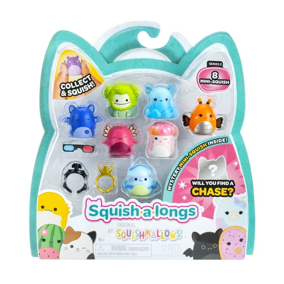 Squishmallows Squish-a-longs 8 Pack - (8) 1 inch Mini-Squish with Accessories