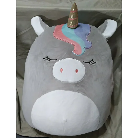Squishmallow Teresa Gray Unicorn 16" Pet Pillow Plush Soft Rare Limited Edition