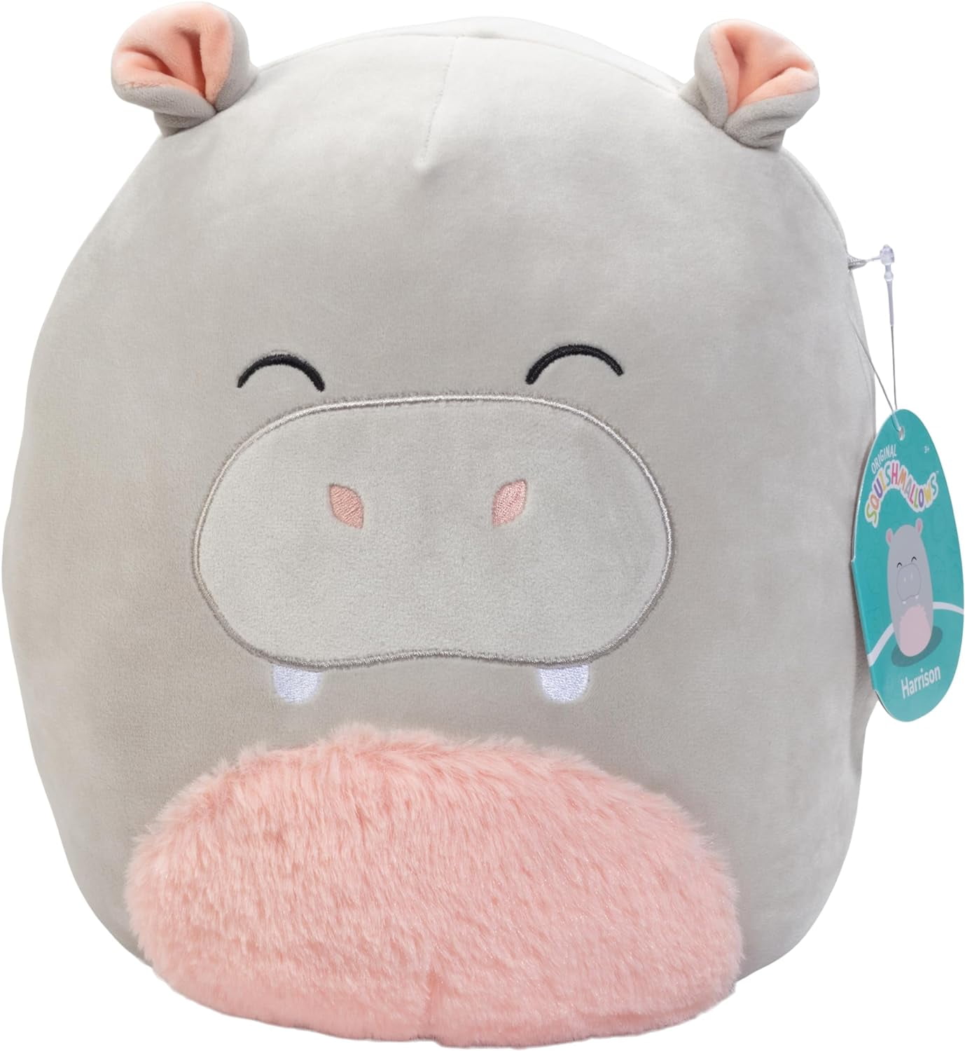 Squishmallows 10" Harrison The Grey Hippo Officially Licensed Kellytoy Plush Collectible