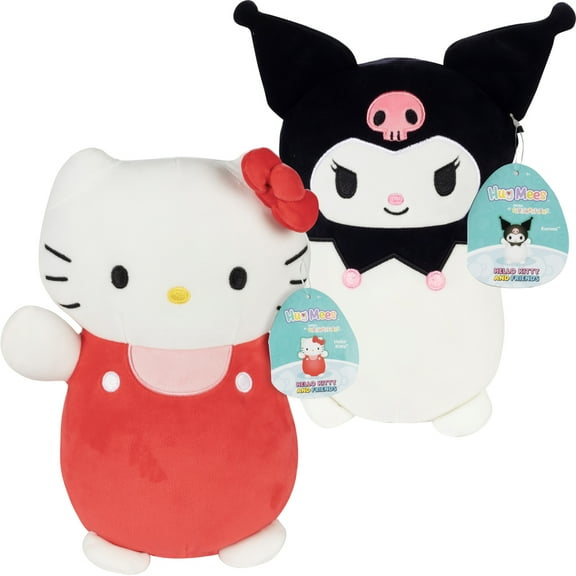 Squishmallows 10" Hello Kitty and Friends HugMees 2 Pack Plush - Featuring Hello Kitty and Kuromi - Officially Licensed Jazwares Stuffed Animal Toy - Great Gift for Kids, Boys & Girls
