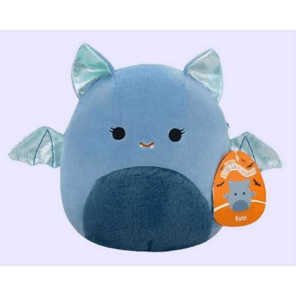 Squishmallows 10-Inch Este the Muted Blue Bat - Ultra Soft Collectible Plush Toy - Official Jazwares Halloween Squishmallow
