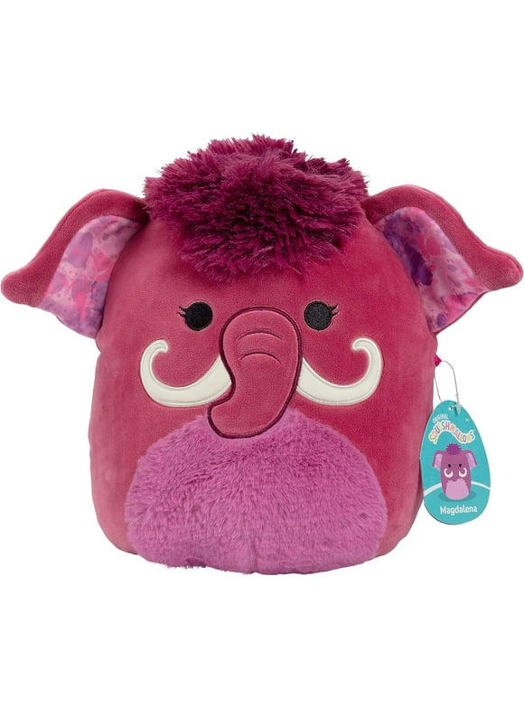 Squishmallows 10" Magdalena The Magenta Woolly Mammoth - Official Kellytoy Plush - Soft and Squishy Stuffed Animal Toy - Great Gift for Kids