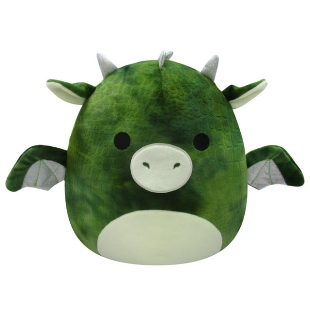 Squishmallows 10 inch Duke the Green Textured Dragon with Silver Horns - Child's Ultra Soft Stuffed Plush Toy