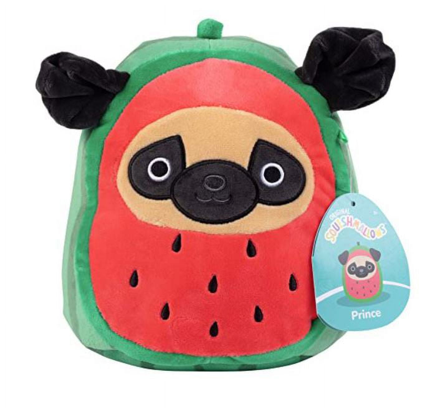 Squishmallows 12 Inch Prince The Watermelon Pug - Official Kellytoy Plush - Soft and Squishy Dog Stuffed Animal Toy
