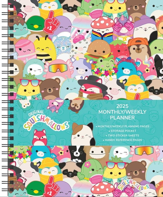 Squishmallows 12Month 2025 Monthly/Weekly Planner Calendar (Calendar