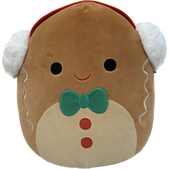 Squishmallows 12-inch Jordan the Brown Gingerbread Cookie with Earmuffs Child's Ultra Soft Plush