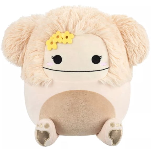 Squishmallows 14" Cream Bigfoot Diva with Tan Fuzzy Belly and Gold Sparkle Footprint Large Plush