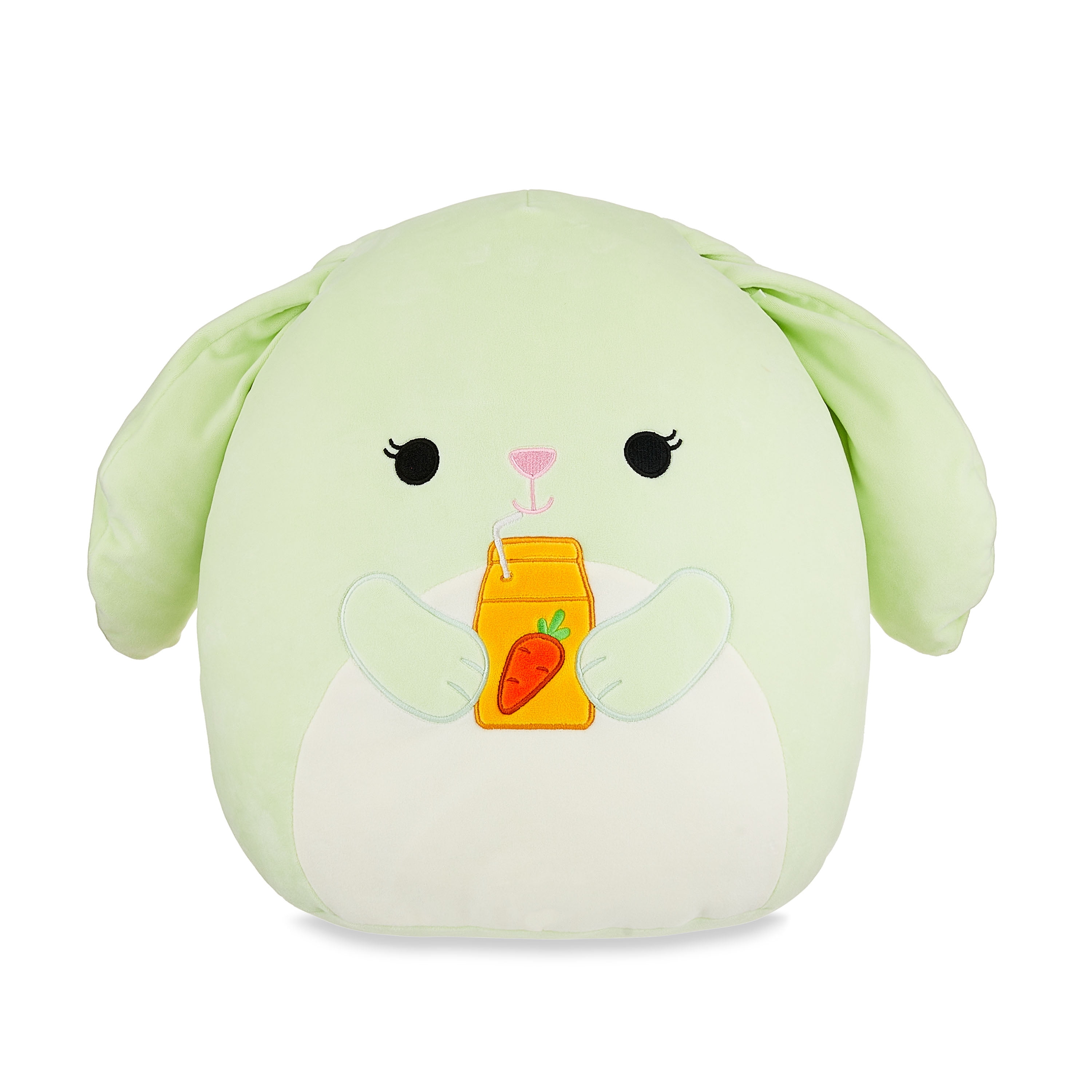 Squishmallows 14 inch Hara the Green Bunny with Carrot Juice Child s Ultra Soft Stuffed Plush Toy